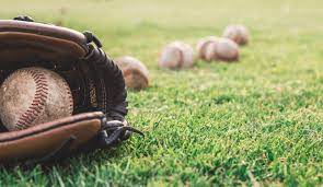 baseball glove on field